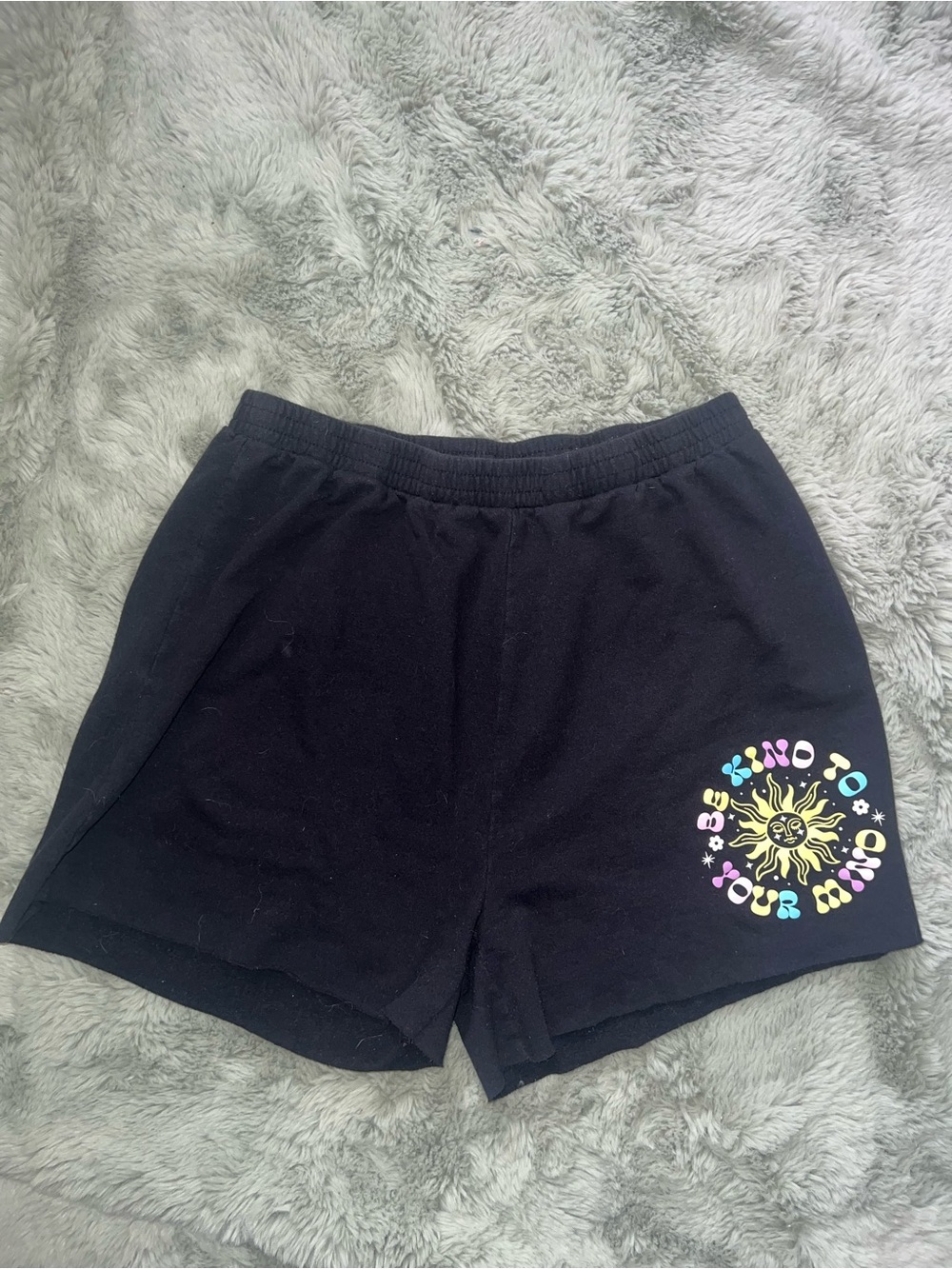 Target Black Women's Shorts with Colorful Sun Graphic